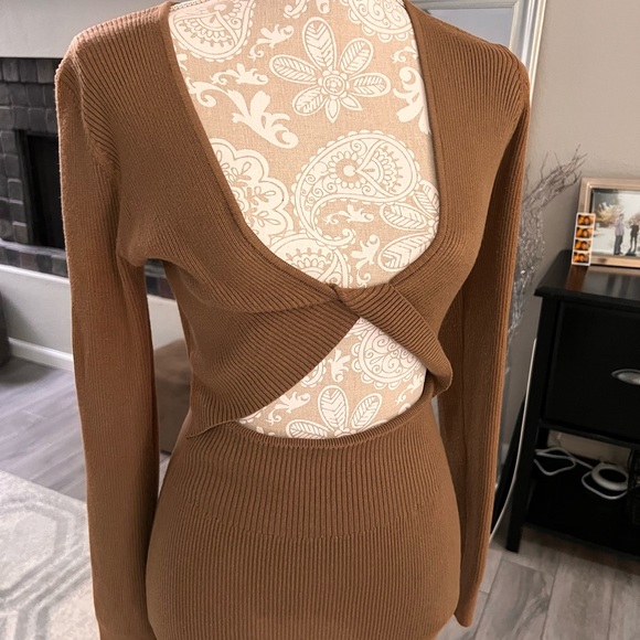 Nwt house of Harlow brown dress Sz m - Picture 6 of 11